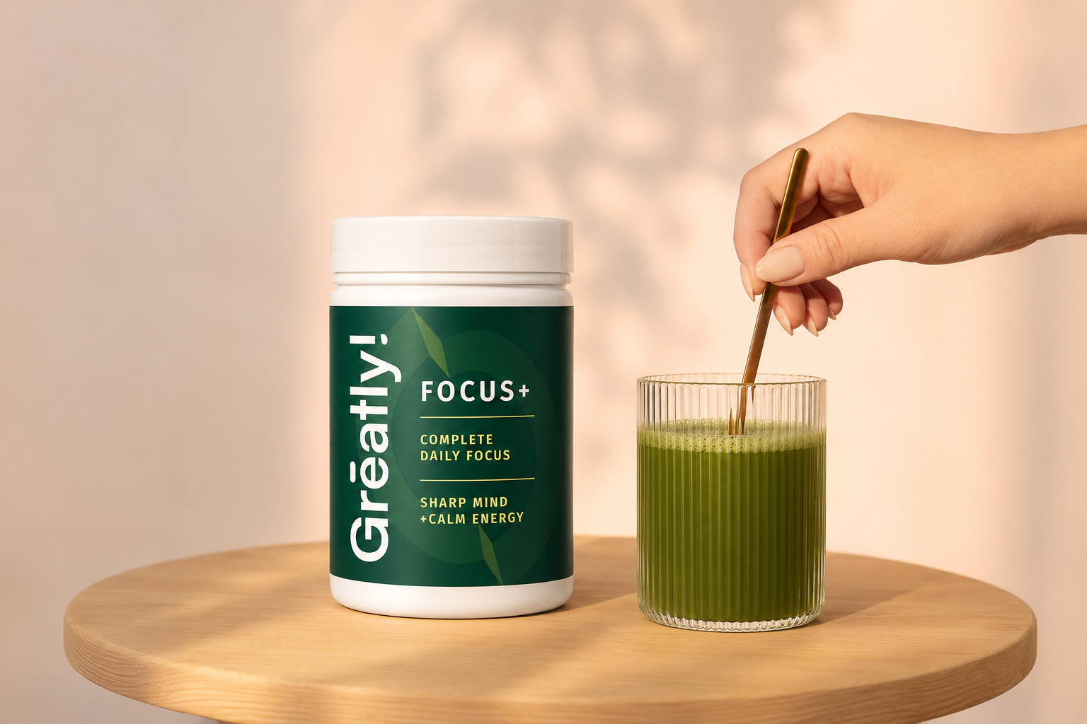 Grēatly Focus+ до чаша с приготвена напитка